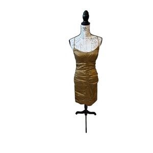 Chic Gold Midi Dress